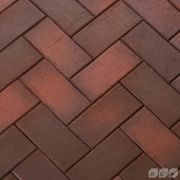 Клинкер тротуарный темно-красный флэш «Глазго» классик, 200х100х50мм (540шт/10,8 кв.м.)